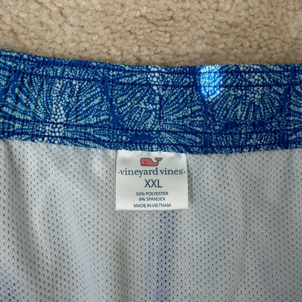 Vineyard Vines Men's Swim Trunks XXL Blue Seahorse Print Stretch Board Shorts